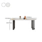 Metal Double Pedestal Dining Table Free Form Modern Dining Table