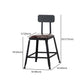 Industrial Armless Backrest Counter Stool Iron Cafe Bar Stool with Leather Cushion Clearhalo 'Bar Furniture' 'Bar Stools' 'bar_stools' 'furn' 'furn_bar_stools' 'Furniture' 'furniture_bar_stools' 'Kitchen & Dining Furniture' 1200x1200_e62e898c-d851-4db2-9a2d-8daa50a389a2
