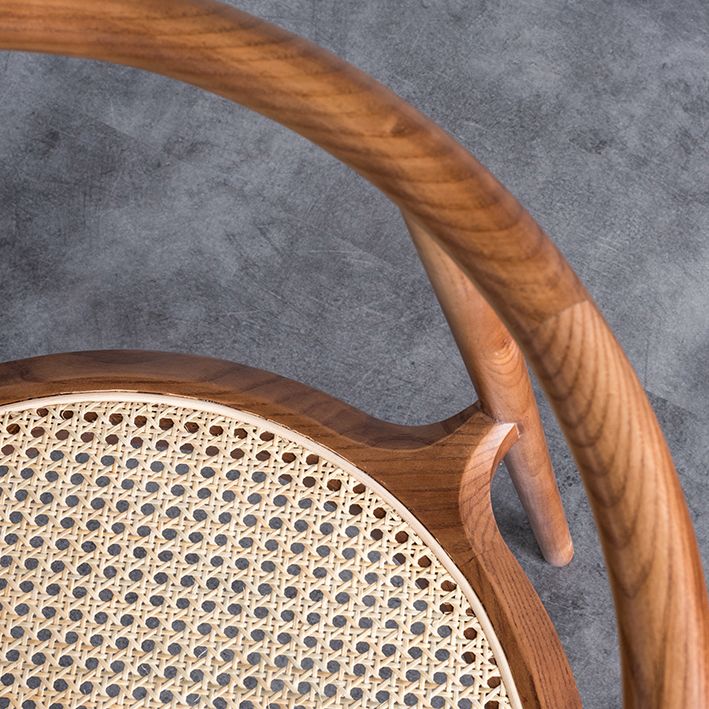 Indoor Solid Wood Dining Chair Open Back Dining Arm Chair for Dining Room