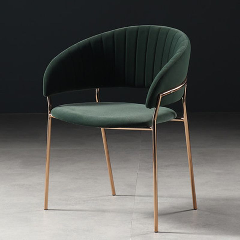Sedia da pranzo glam a casa cucina in velluto imbottito sedia a braccio posteriore