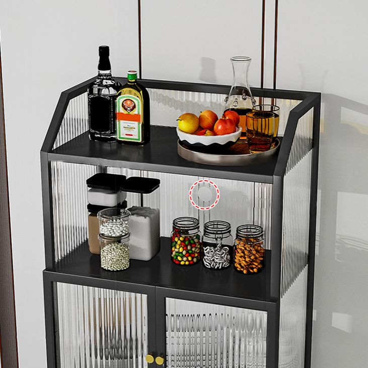 Glass Doors Metal Sideboard Glam Style Kitchen Dining Sideboard Clearhalo 'buffet_sideboard' 'Buffets & Sideboards' 'furn' 'furn_buffet_sideboard' 'Furniture' 'Kitchen & Dining Furniture' 1200x1200_e63100f9-a4e9-402d-ae6f-93878b177549