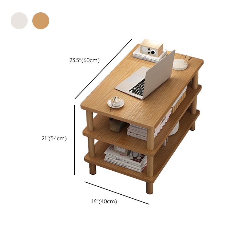 Modern Rectangular/Square Corner Table Wood Side End Table for Living Room