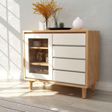 Moderna display mobile a buffet in legno in gomma con cassetti per sala da pranzo