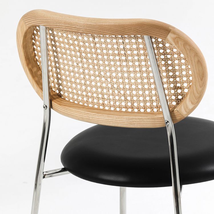 Open Back Side Chair Industrial Armless PU Leather Dining Chairs Clearhalo 'Dining Chairs' 'Dining Tables & Seating' 'dining_chair' 'furn' 'furn_dining_chair' 'Furniture' 'Kitchen & Dining Furniture' 1200x1200_e634250f-2761-4903-bf79-a2d5284bedef
