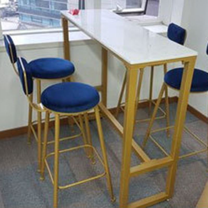 Glam Metal Barstool Velvet Footrest Stool in Matte Finish for Indoor Clearhalo 'Bar Furniture' 'Bar Stools' 'bar_stools' 'furn' 'furn_bar_stools' 'Furniture' 'Kitchen & Dining Furniture' 1200x1200_e6342832-4c02-4b76-b283-c22072fabd42