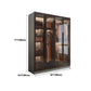 Contemporary Storage Cabinet Mirrored Finish Cabinet with Glass Door