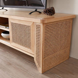 ソリッドウッドテレビメディアコンソールスカンジナビアのリビングルームのテレビスタンド