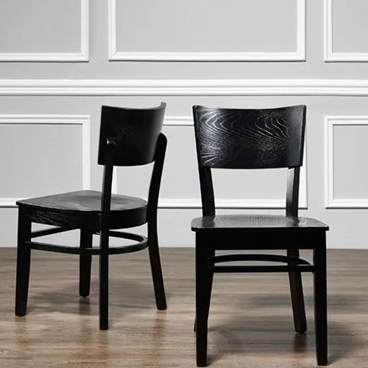 Contemporary Chair Armless Open Back Chair with Wood Legs for Kitchen