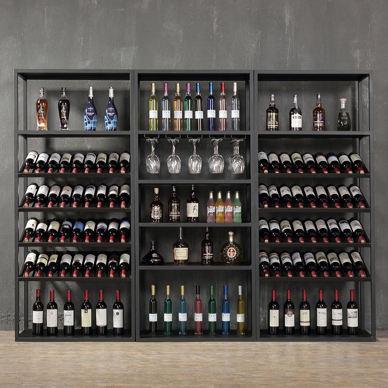 Industrial Floor Wine Shelf Metal Wine Glass Stemware Rack Holder 13.78" Wide Clearhalo 'furn' 'furn_wine_racks' 'Furniture' 'Kitchen & Dining Furniture' 'Wine Racks' 'wine_racks' 1200x1200_e636ca56-d906-4429-8ebf-c9c2fe870c0c