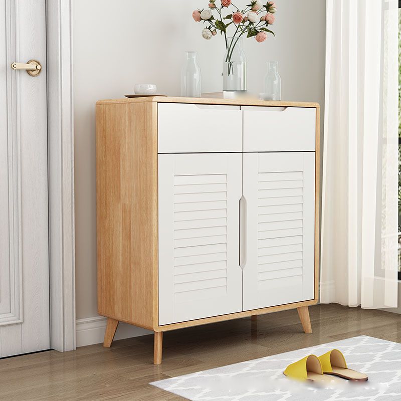 Modern Straight Legs Side Cabinet Wood Knobs Cabinet with Drawer