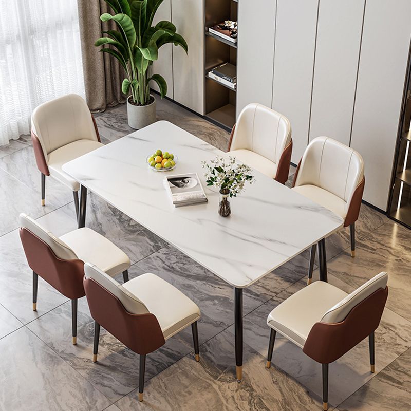 Scandinavian Style Leather Dining Chairs Solid Back Armless Dining Chair Clearhalo 'Dining Chairs' 'Dining Tables & Seating' 'dining_chair' 'furn' 'furn_dining_chair' 'Furniture' 'Kitchen & Dining Furniture' 1200x1200_e63aa037-e200-4300-b377-a787dbc75882