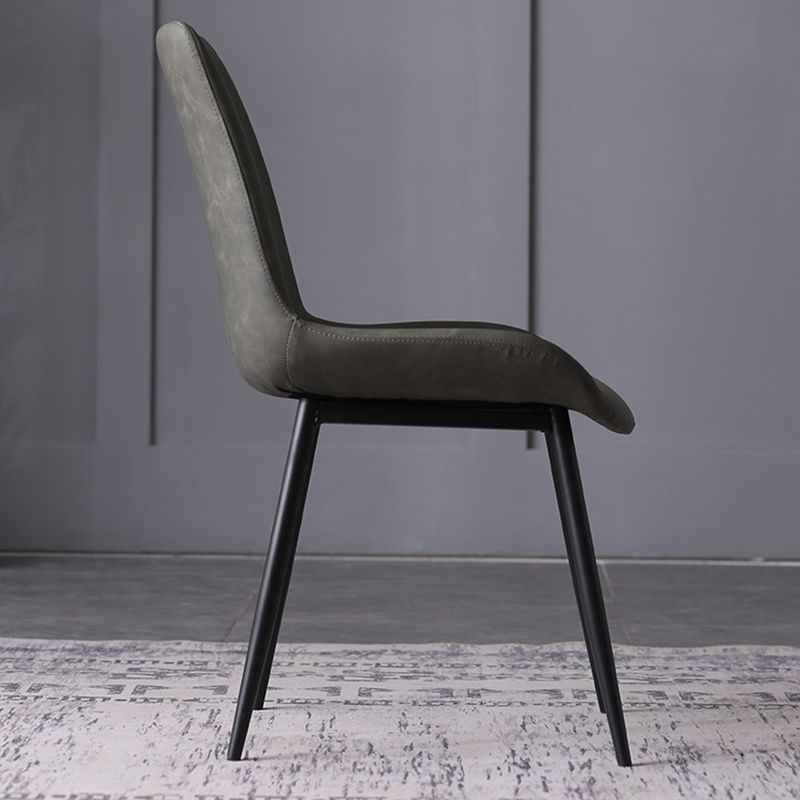 Contemporary Leather Side Chair Matte Finish Solid Back Dining Chair Clearhalo ' kitchen&dining_furn' 'Dining Chairs' 'Dining Tables & Seating' 'dining_chair' 'furn' 'furn_dining_chair' 'Furniture' 'furniture_dining_chair' 'Kitchen & Dining Furniture' 'kitchen' 1200x1200_e63b738f-4ae7-4b26-8b68-12cabdf82292
