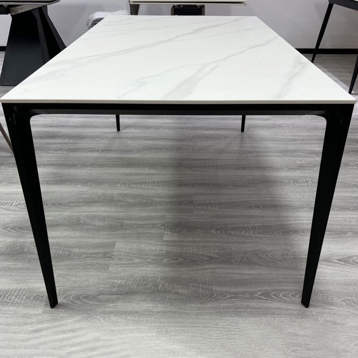 Mesa de comedor moderna medieval de piedra, mesa de comedor de 4 patas para cocina