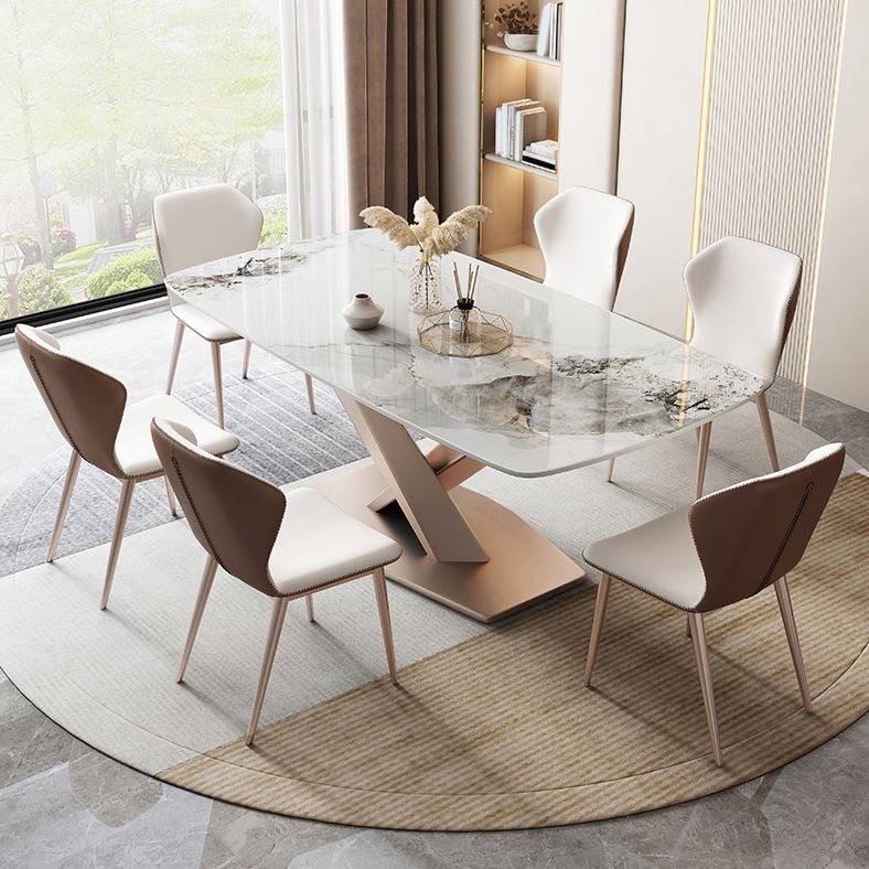 Set da pranzo moderno in pietra sinterizzata Set da pranzo da 1/2/5/7 pezzi