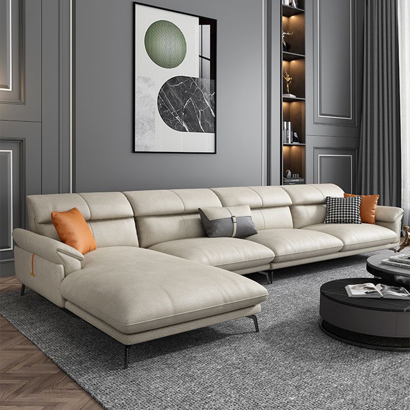 Modernismus Flared Arm Sectional 4-Sitzer Faux Lederabschnitt