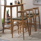 Faux Leather Dining Stools Industrial Bar Stool with Solid Wood Base