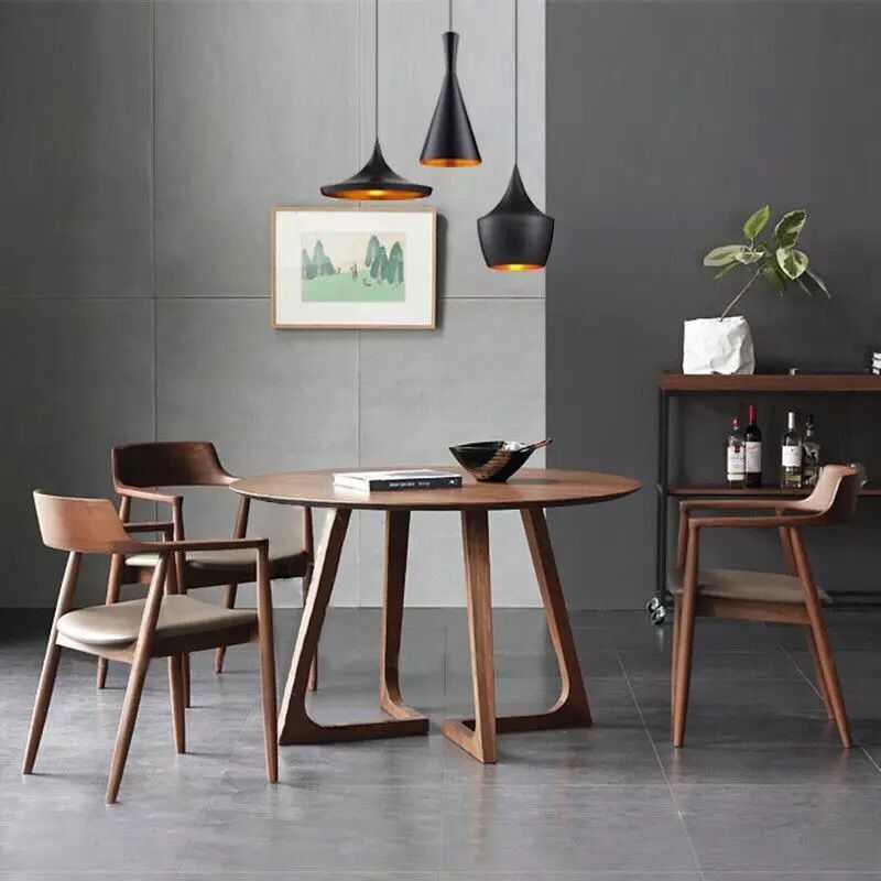 Round Double Base Dining Table Modern Pine Wood Table for Kitchen Clearhalo 'Dining Tables & Seating' 'Dining Tables' 'dining_table' 'furn' 'furn_dining_table' 'Furniture' 'Kitchen & Dining Furniture' 1200x1200_e6419190-8446-4ac7-8c2a-1c7efe171172
