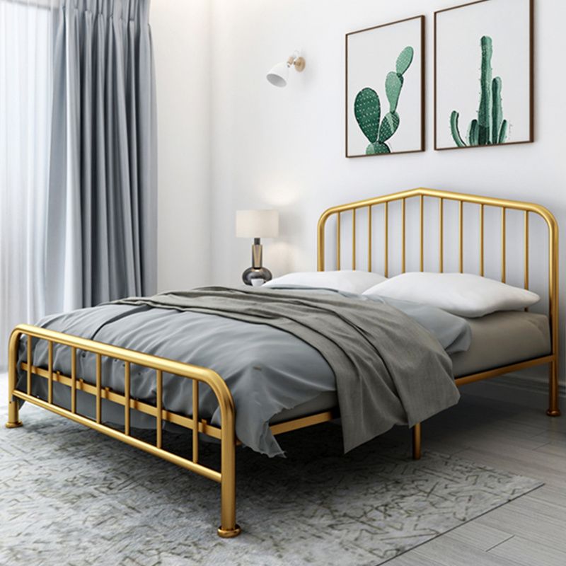 Modern Metal Headboard Bed Arched Open-Frame Bed with Metal Legs Clearhalo 'Bedroom Furniture' 'Beds' 'furn' 'furn_beds' 'Furniture' 1200x1200_e641db9c-20ee-4e37-a20c-68193cce7e90