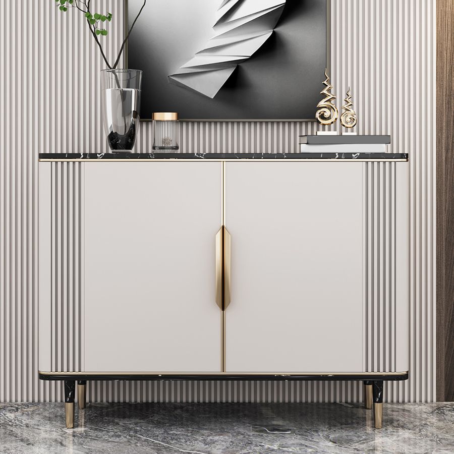 Glam Dining Server Marble Buffet Server with Doors for Living Room Clearhalo 'buffet_sideboard' 'Buffets & Sideboards' 'furn' 'furn_buffet_sideboard' 'Furniture' 'Kitchen & Dining Furniture' 1200x1200_e642ebe4-fb7f-4d8f-b8b2-765cafdebaee