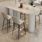 Low Back Upholstered Dining Stools Bucket Bar Stools with Metal Base