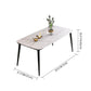 Modern Style Sintered Stone Dining Table with White Rectangle Shape Table and 4 Legs Base Clearhalo 'Dining Room Sets' 'Dining Tables & Seating' 'dining_room_set' 'furn' 'furn_dining_room_set' 'Furniture' 'furniture_dining_room_set' 'Kitchen & Dining Furniture' 'kitchen&dining_furn' 'kitchen' 1200x1200_e643d673-b0e3-410c-8f6c-77ac03e3e35e
