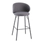 Modern Style Upholstered Counter Stool Low Back Bar Stool for Living Room