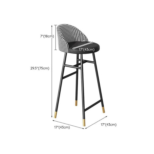 Industrial Metal Bar Stool Upholstered Bar Stools with Black Legs