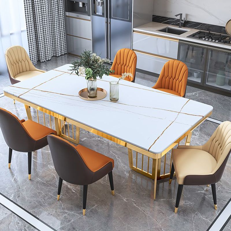 Sintered Stone Dining Table Traditional Luxury Dining Table with Gold Frame for Kitchen Clearhalo ' dining_table' 'Dining Tables & Seating' 'Dining Tables' 'furn' 'furn_dining_table' 'Furniture' 'furniture_dining_table' 'Kitchen & Dining Furniture' 'kitchen&dining_furn' 'kitchen' 'kitchen_dining_table' 1200x1200_e645223f-f83b-4ace-b930-e3b3658362e8