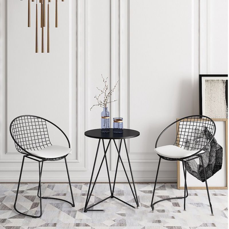 Metal Counter Table Set 1/2/3 Pieces Contemporary Round Pub Table Set Clearhalo 'Bar Furniture' 'furn' 'furn_home_bar_bar_sets' 'Furniture' 'Home Bars & Bar Sets' 'home_bar_bar_sets' 'Kitchen & Dining Furniture' 1200x1200_e6462318-0e99-4216-82fe-5332bbc2d9a5