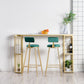 White Marble Hall Table with Specialty Top Glam Double Pedestal Table - 42" H Clearhalo 'Bar Furniture' 'Bar Tables' 'bar_tables' 'furn' 'furn_bar_tables' 'Furniture' 'furniture_bar_tables' 'Kitchen & Dining Furniture' 1200x1200_e6468c1a-c80d-473e-8057-9b3601a673c0