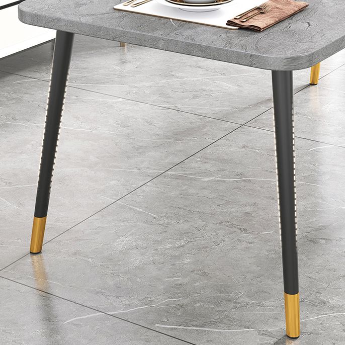 Contemporary Rectangle Shape Kitchen Dining Table Sintered Stone Dining Table with 4 Legs Base Clearhalo ' dining_table' 'Dining Tables & Seating' 'Dining Tables' 'Furniture' 'furniture_dining_table' 'Kitchen & Dining Furniture' 'kitchen&dining_furn' 'kitchen' 'kitchen_dining_table' 1200x1200_e646e774-3c39-4074-af77-a99a33e9a724