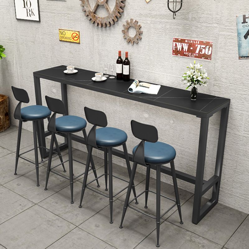 Black Sintered Stone Bar Table Dining Table for Kitchen Living Room Coffee Room Clearhalo 'Bar Furniture' 'Bar Tables' 'bar_tables' 'furn' 'furn_bar_tables' 'Furniture' 'Kitchen & Dining Furniture' 1200x1200_e647ca2e-64c0-4886-8ad1-15bdf343c829