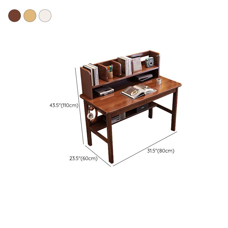 Modern Rubber Wood Home Office Desk 43.3