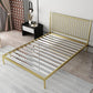 Contemporary Rectangular Spindle Headboard Bed with Metal Legs