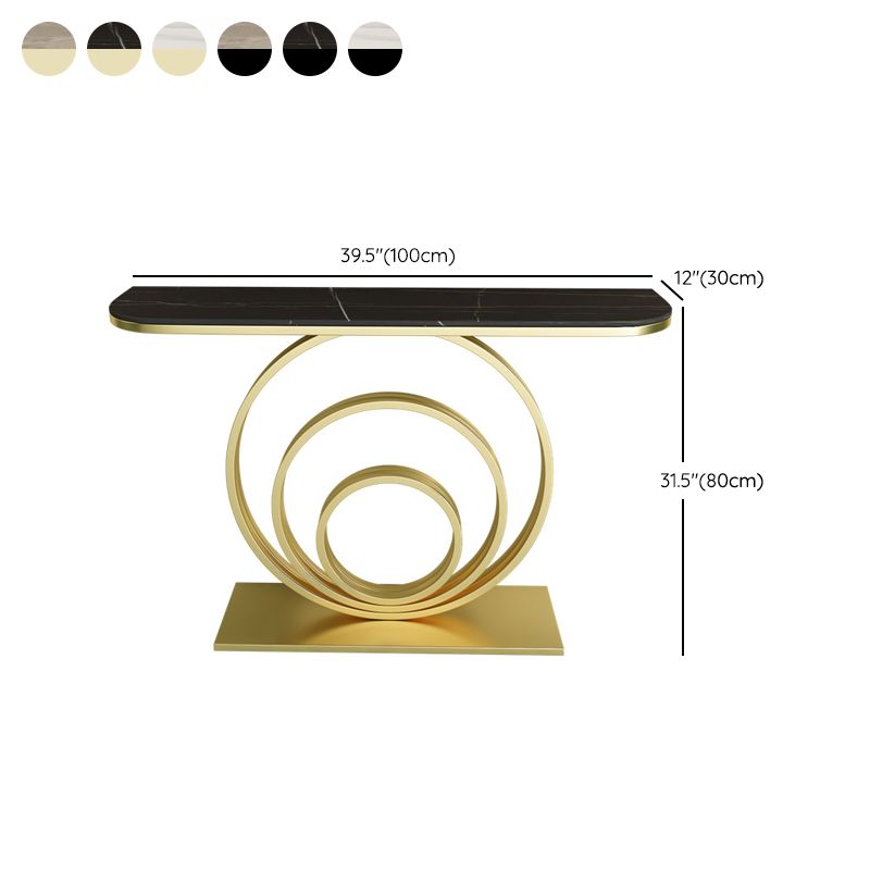 12 Inch Wide Modern Accent Table Half Moon Metal Console Table for Hall