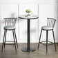 Modern Round Bar Dining Table Indoor White Top Bar Height Pub Table Metal Base in Black Clearhalo 'Bar Furniture' 'Bar Tables' 'bar_tables' 'furn' 'furn_bar_tables' 'Furniture' 'furniture_bar_tables' 'Kitchen & Dining Furniture' 'kitchen&dining_furn' 'kitchen' 1200x1200_e649f80b-4abf-40ca-b0fe-d147fcbfb523