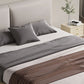 84.65 inch Wide Glam Bed Frame Solid Color Standard Bed with Headboard