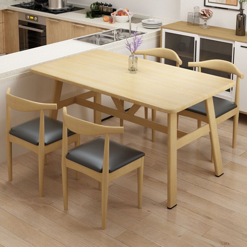 Industrial Kitchen Wood Table for Restaurant Dining Table with Wooden Base Clearhalo ' dining_table' 'Dining Tables & Seating' 'Dining Tables' 'furn' 'furn_dining_table' 'Furniture' 'furniture_dining_table' 'Kitchen & Dining Furniture' 'kitchen&dining_furn' 'kitchen' 'kitchen_dining_table' 1200x1200_e64c13fe-9f7f-427c-af33-330026d68efe