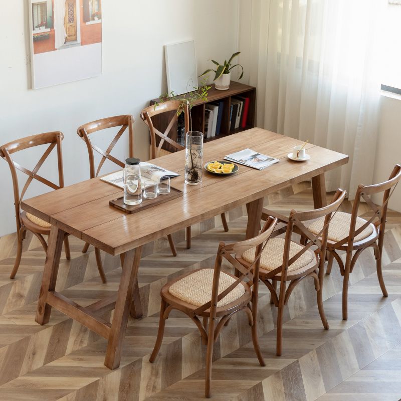 Ensemble de salle à manger moderne 1/2/5/7 pièces, ensemble de dinette à double piédestal en bois massif