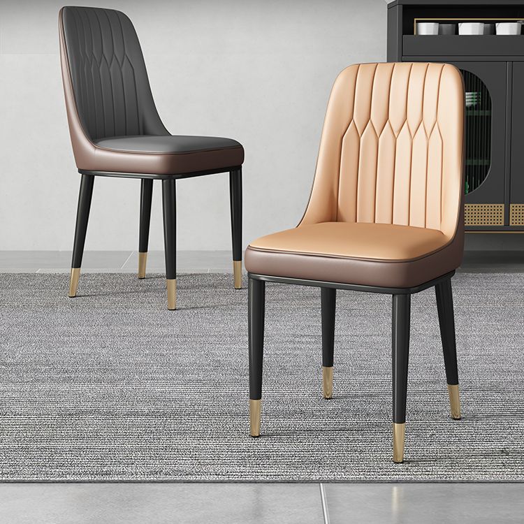 Contemporary Style Metal Dining Chairs Dining Armless Side Chair for Kitchen Clearhalo ' kitchen&dining_furn' 'Dining Chairs' 'Dining Tables & Seating' 'dining_chair' 'furn' 'furn_dining_chair' 'Furniture' 'furniture_dining_chair' 'Kitchen & Dining Furniture' 'kitchen' 1200x1200_e64ca9e2-8921-4d9c-89d5-bc83ea7fb725