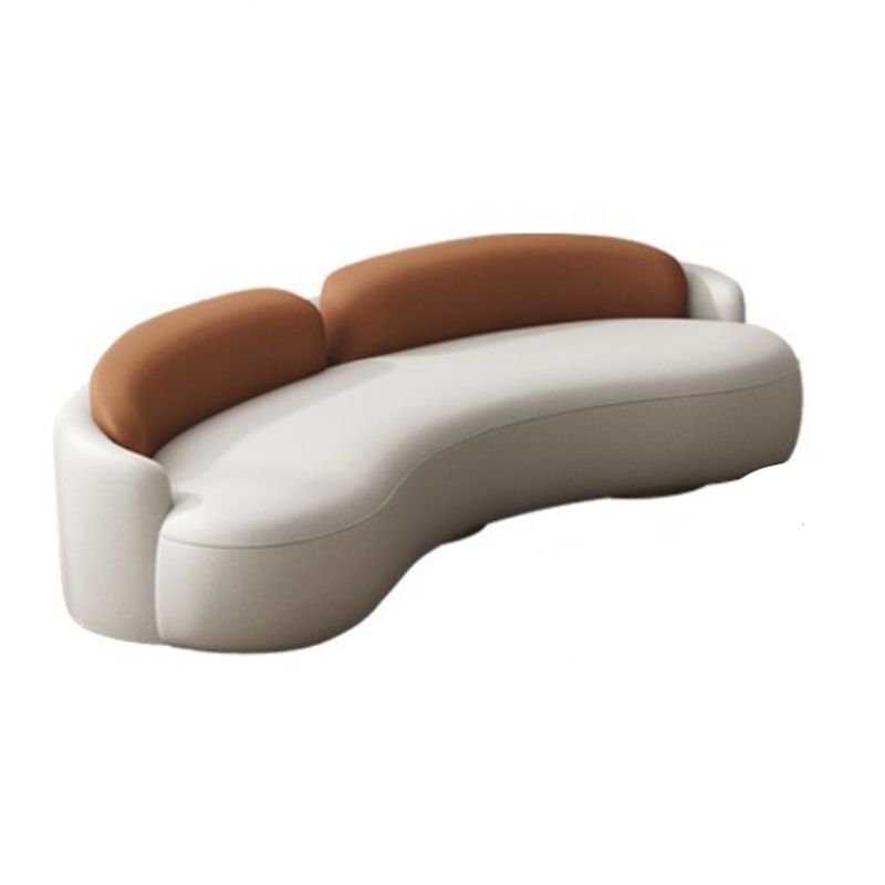 Divano retro stretto in fico contemporaneo con braccio di smoking in bianco