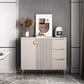 Gabinete paralero de la sala de estar de madera Glam Credenza con almacenamiento y cajones