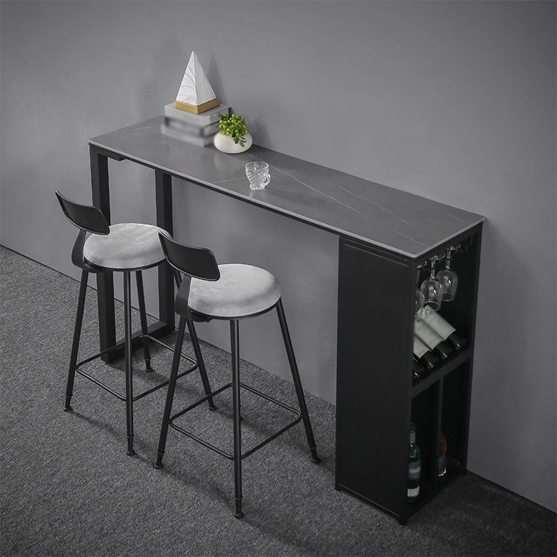 Rectangle Stone Top Counter Table Industrial 42-inch Height Table for Indoor Clearhalo 'Bar Furniture' 'Bar Tables' 'bar_tables' 'furn' 'furn_bar_tables' 'Furniture' 'furniture_bar_tables' 'Kitchen & Dining Furniture' 1200x1200_e64fbdaa-949f-469e-8478-76b761648779