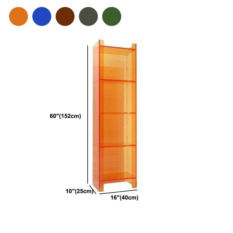 4/5-Shelf Glam Closed Back Standard Bookshelf Acrylic Vertical Bookshelf Clearhalo 'Bookcases' 'furn' 'furn_bookcases' 'Furniture' 'furniture_bookcases' 'kitchen' 'kitchen_bookcases' 'Living Room Furniture' 'Office Furniture' 1200x1200_e6511897-3c3c-4747-8119-a933d66677c7