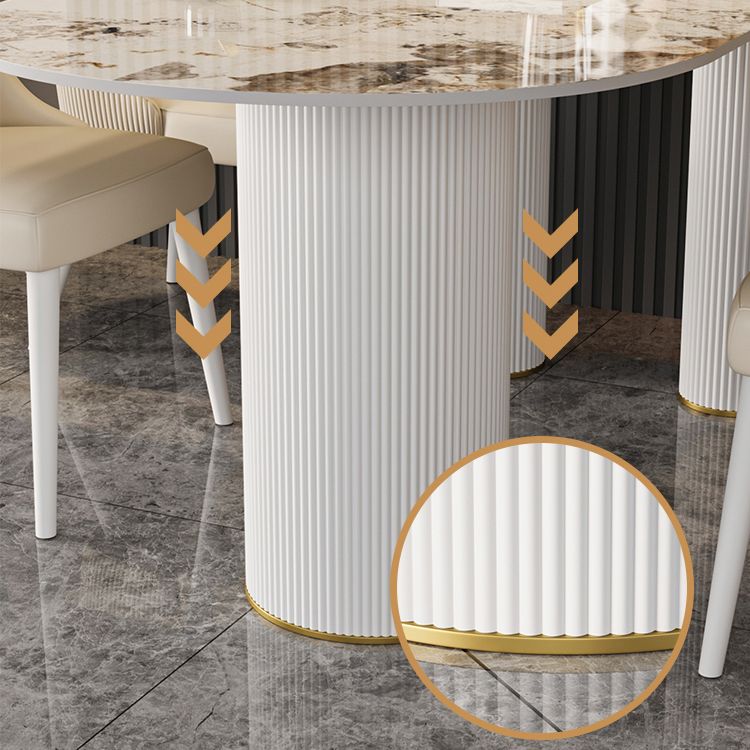 Metal Traditional Luxury Free Form Indoor Table Sintered Stone Table with 3 Legs Clearhalo ' dining_table' 'Dining Tables & Seating' 'Dining Tables' 'furn' 'furn_dining_table' 'Furniture' 'furniture_dining_table' 'Kitchen & Dining Furniture' 'kitchen&dining_furn' 'kitchen' 'kitchen_dining_table' 1200x1200_e651d9ae-6c60-4c08-8219-444bcbf8d1c5