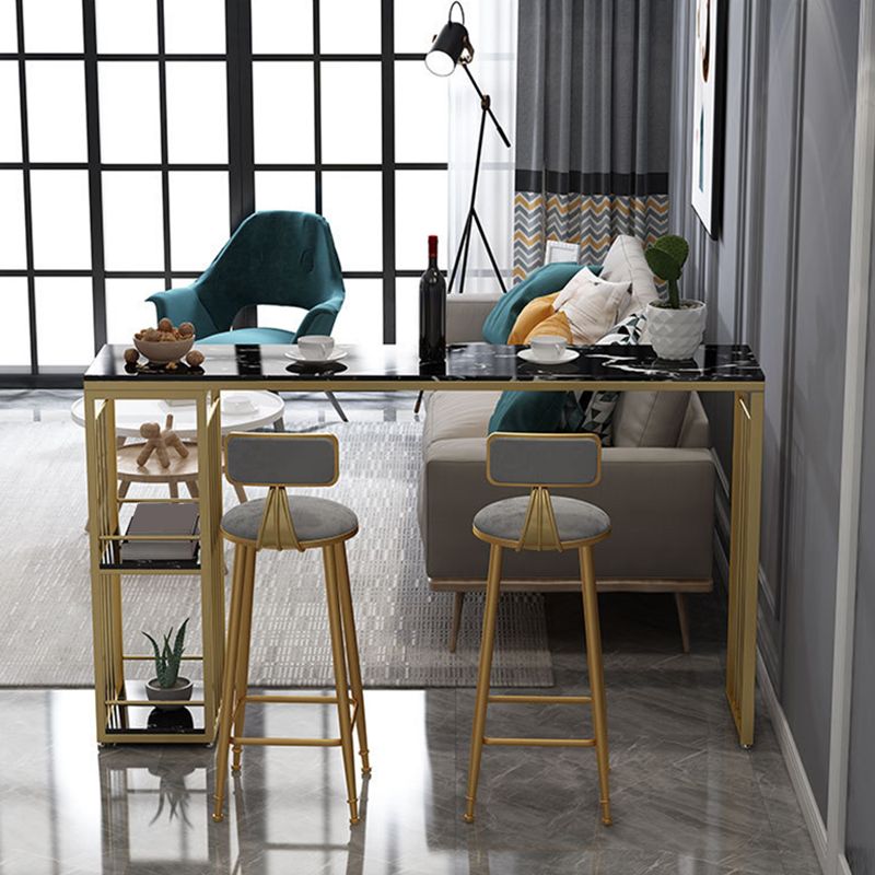 Rectangle Pub Table Glam Style Bar Height Bar Table for Breakroom Clearhalo 'Bar Furniture' 'Bar Tables' 'bar_tables' 'furn' 'furn_bar_tables' 'Furniture' 'Kitchen & Dining Furniture' 1200x1200_e653aaf0-bcff-4497-9039-4319e4b81d2e