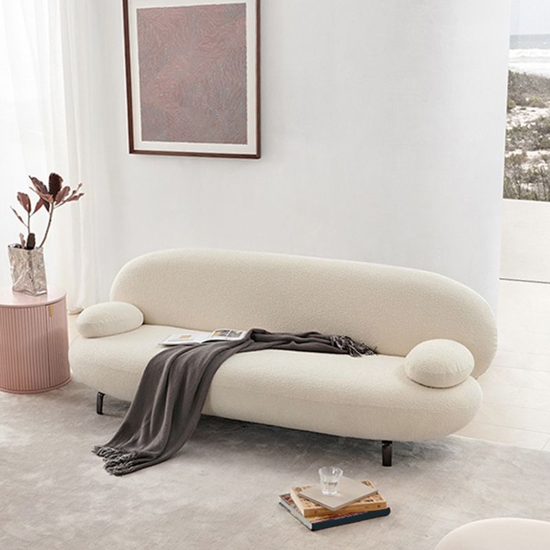 Moderne 27,55 "H weiße Wolle Kissen Top Arm Sofa für Wohnzimmer