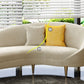 Contemporain 33.46 "H SOFA CRAMEY-WHITE MICROFIBRE BLANC CURVE COURVE