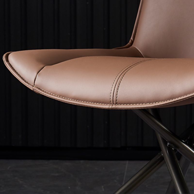 Modern Leather Home Side Chair Solid Back Dining Chair (Set of 2) Clearhalo ' kitchen&dining_furn' 'Dining Chairs' 'Dining Tables & Seating' 'dining_chair' 'furn' 'furn_dining_chair' 'Furniture' 'furniture_dining_chair' 'Kitchen & Dining Furniture' 'kitchen' 1200x1200_e654ffc5-140a-483a-84eb-511f5c53c344