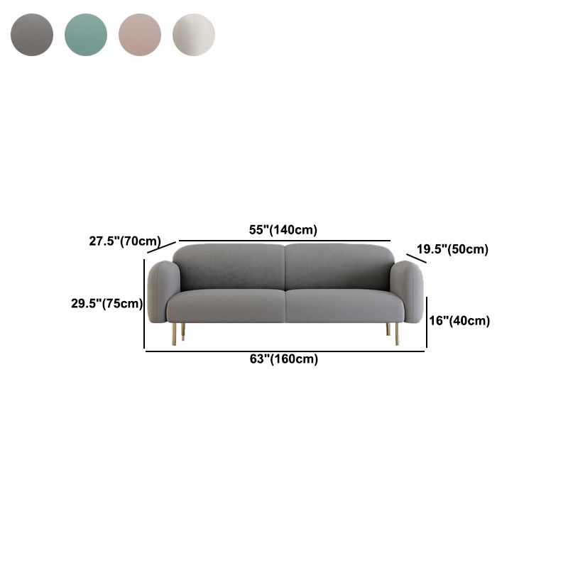 Velvet Tight Back Sofa with Square Arm for Living Room 29.53" High